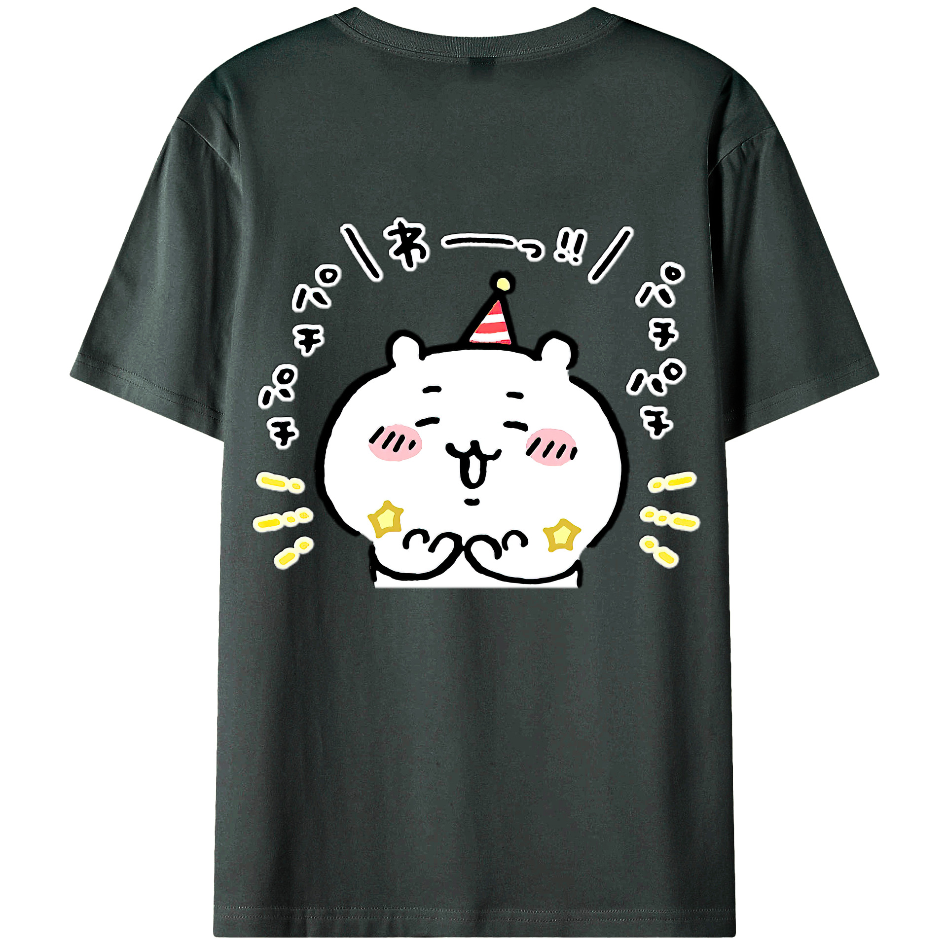 （画像用） ちいかわ ちいかわ Chii-kawa chiikawa 綿100％ メンズ半袖Tシャツ（バックプリント） 通気性